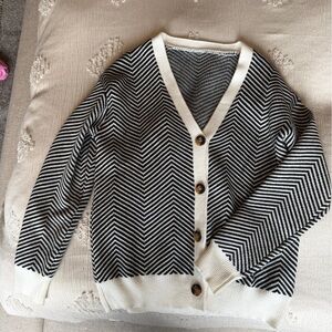 Black and White Chevron Cardigan